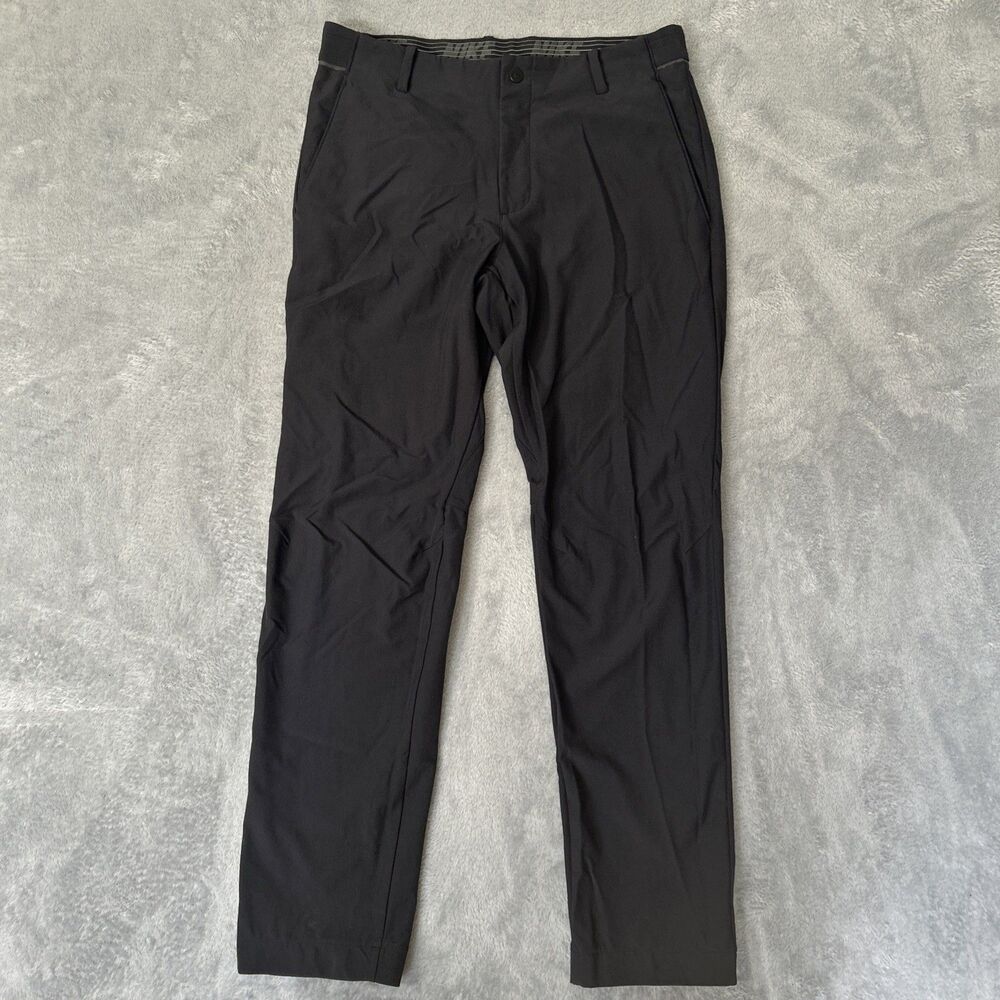 Nike Golf Men's Black Dri-FIT Flat Front Pants 30x30 Performance Golf Chinos